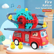 Fire Rail Car With Duck Slide Track